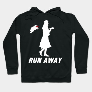 Run Away King Arthur Killer Rabbit White Hoodie